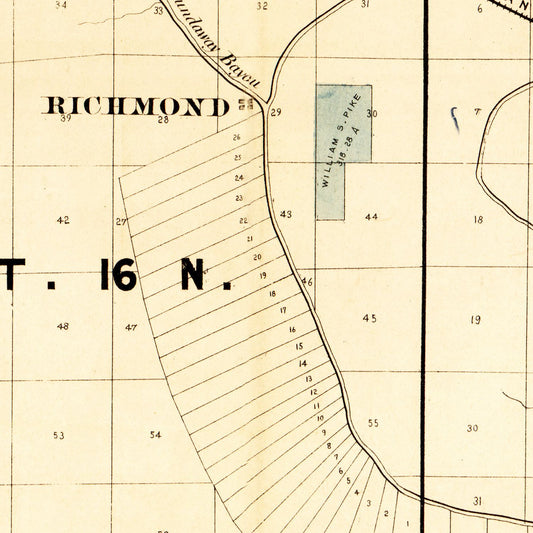 Vintage Map of Madison Parish, Louisiana, 1860