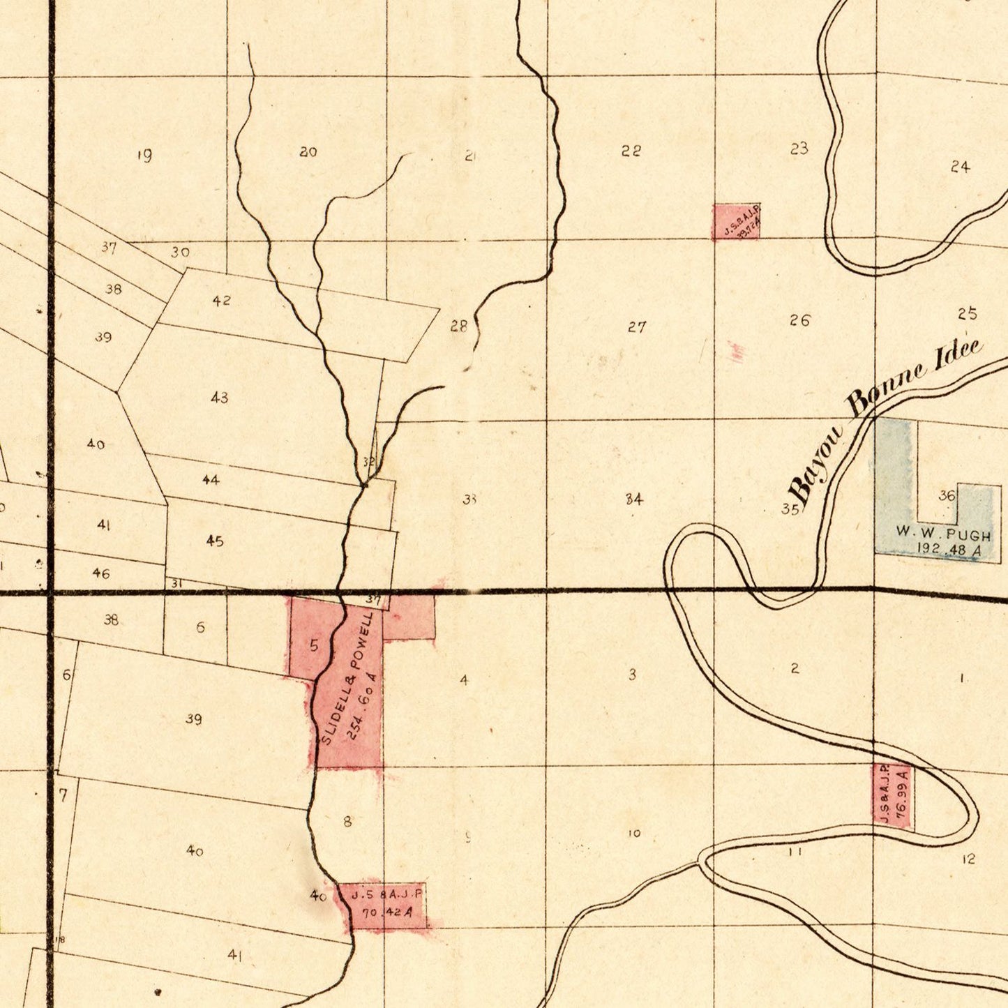 Vintage Map of Morehouse Parish, Louisiana, 1860