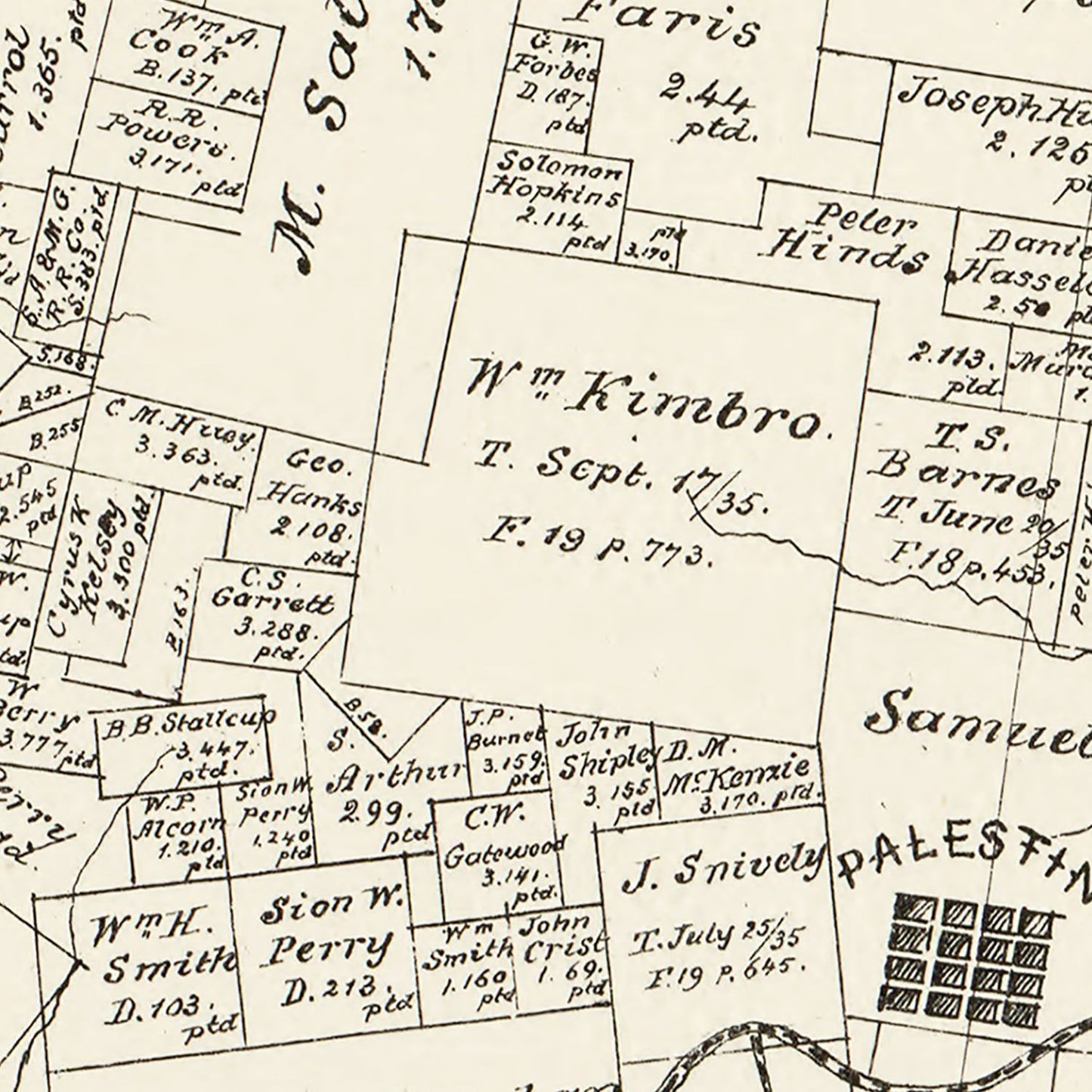 Vintage Map of Anderson County, Texas, 1879