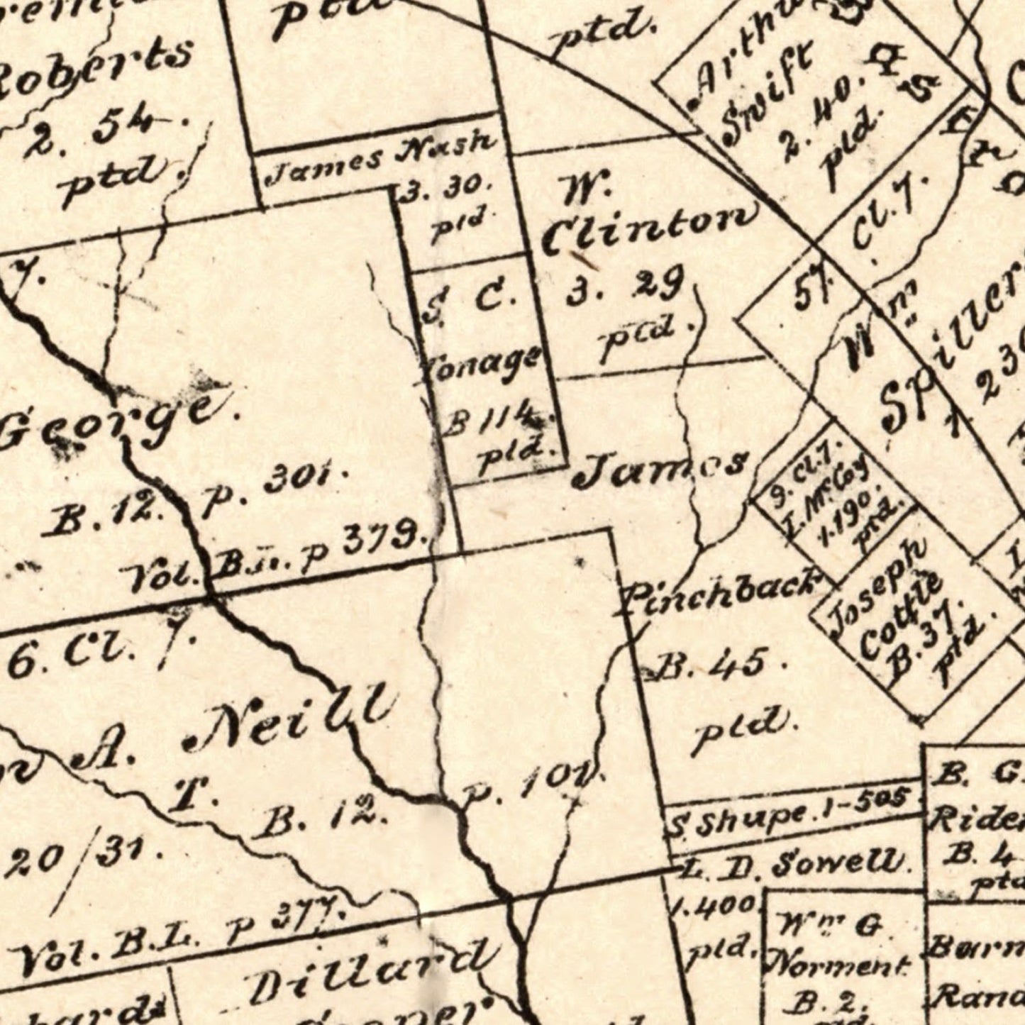 Vintage Map of Caldwell County, Texas, 1880