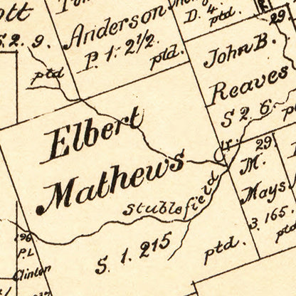 Vintage Map of Camp County, Texas, 1879 | Wall Art