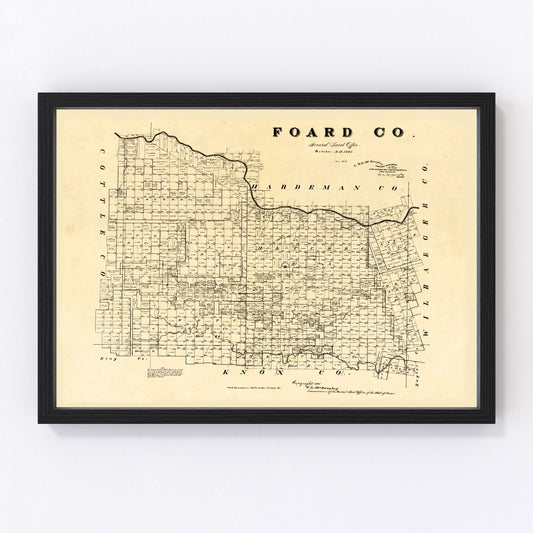 vintage map of Foard County, Texas, 1891