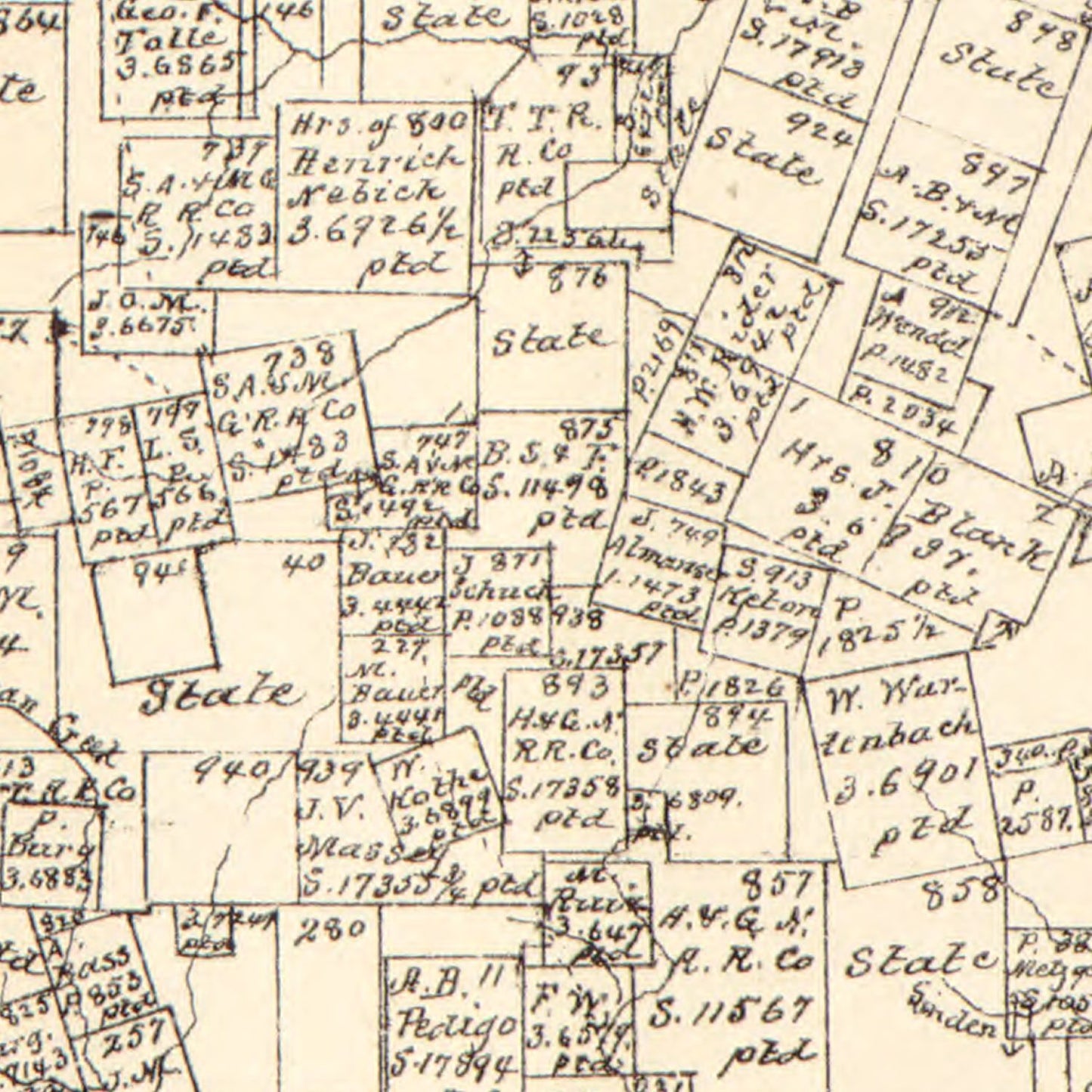 Vintage Map of Gillespie County, Texas, 1879