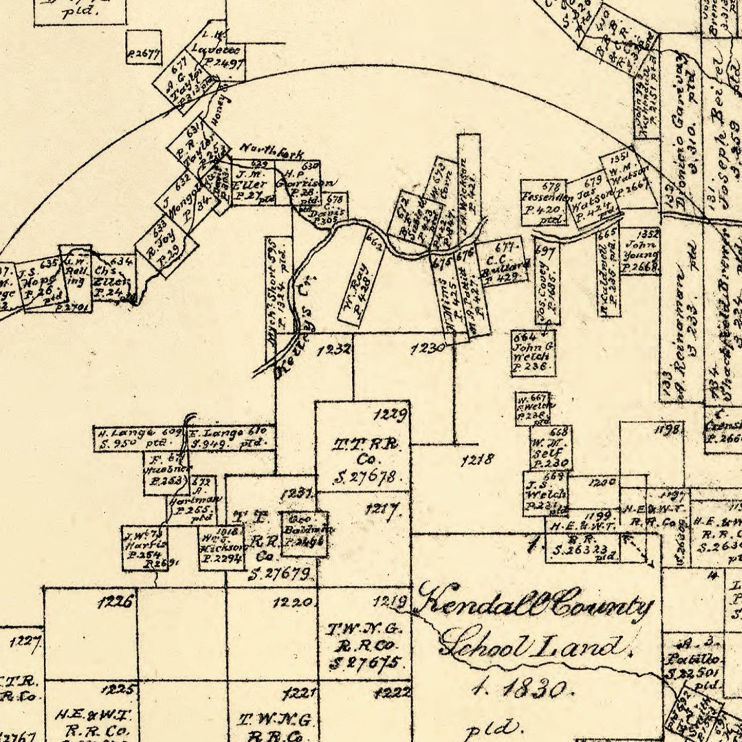 Vintage Map of Kerr County, Texas, 1879