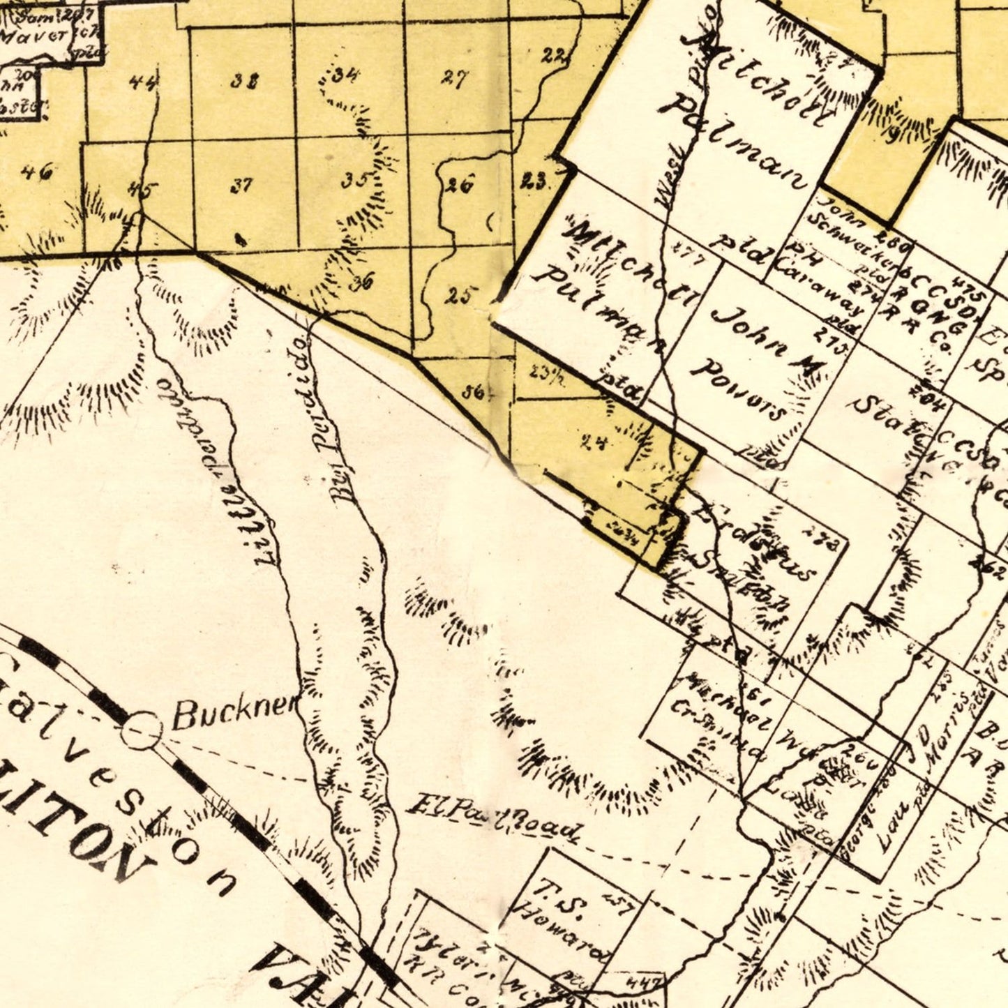 Vintage Map of Kinney County, Texas, 1884