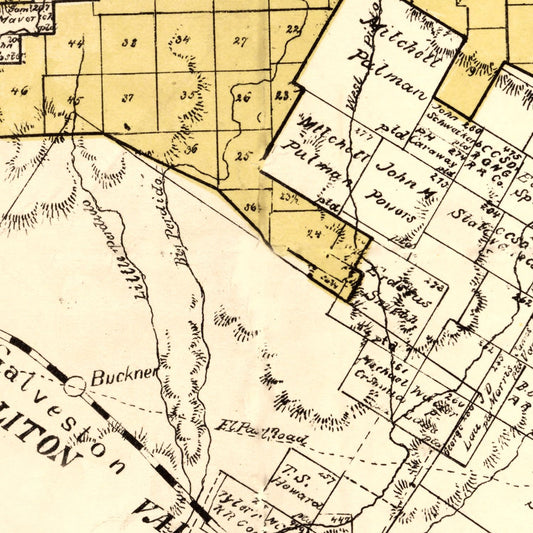 Vintage Map of Kinney County, Texas, 1884