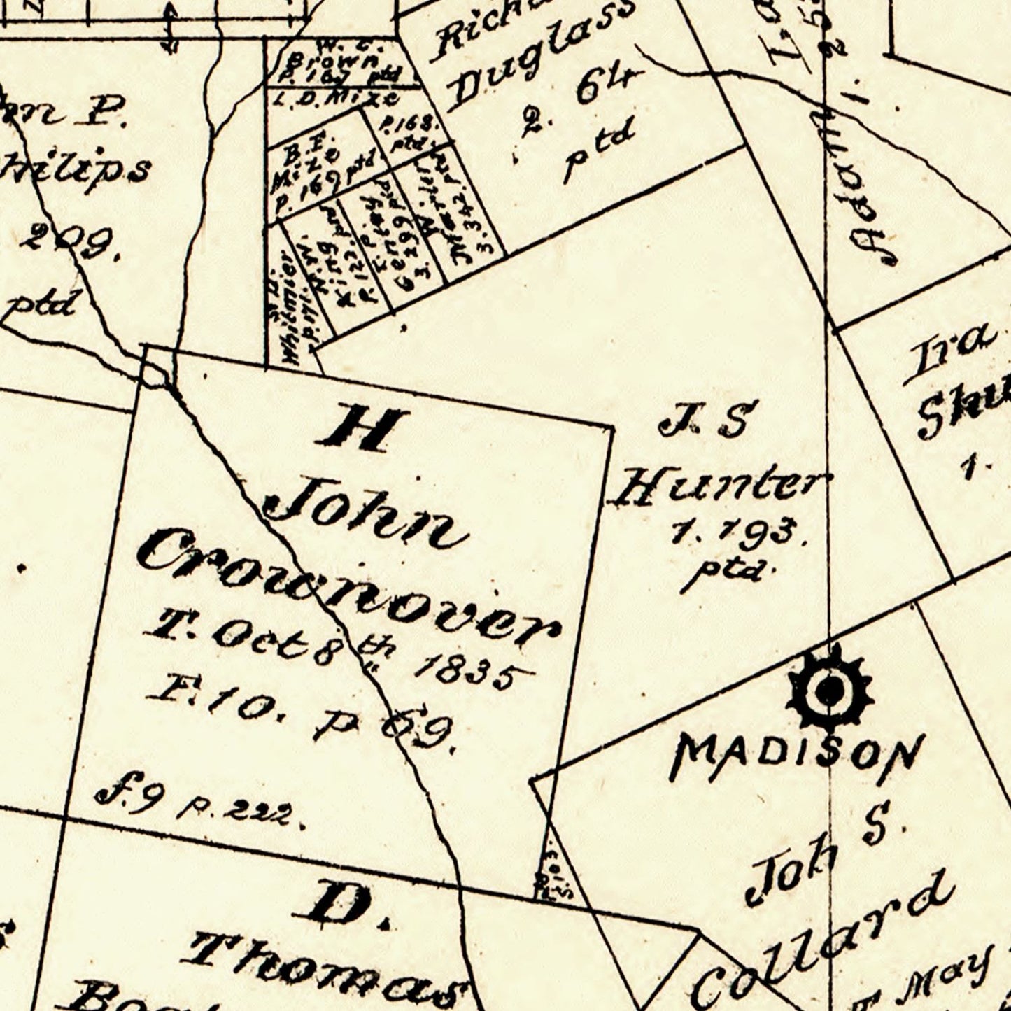 Vintage Map of Madison County, Texas, 1879