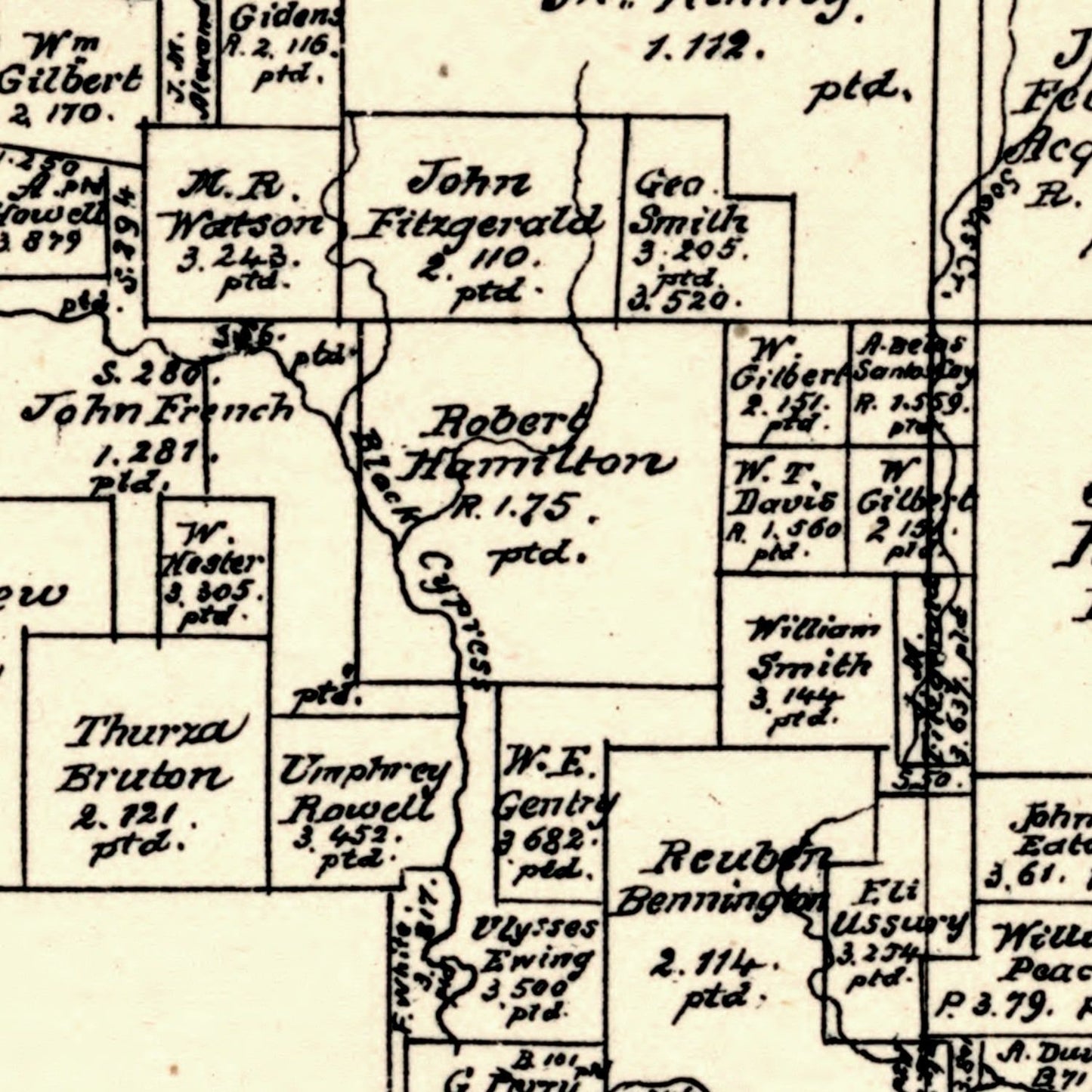Vintage Map of Marion County, Texas, 1879