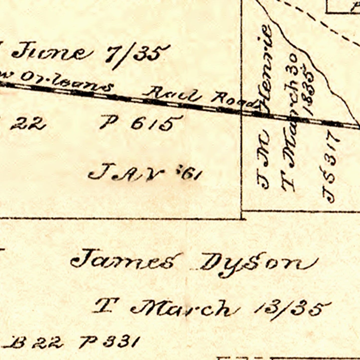 Vintage Map of Orange County, Texas, 1880 II