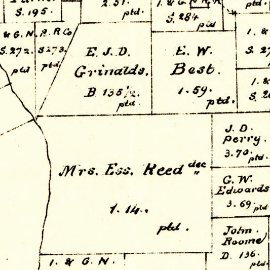 Vintage Map of Refugio County, Texas, 1879