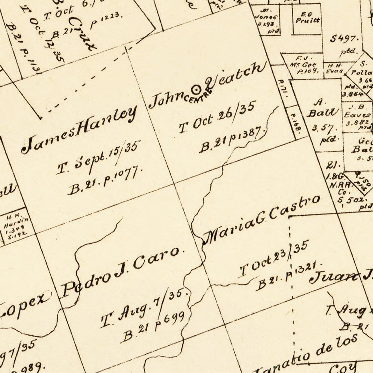 Vintage Map of Trinity County, Texas, 1879