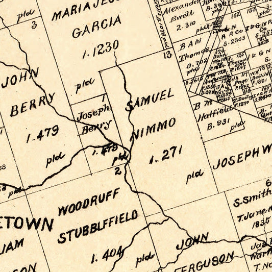 Vintage Map of Williamson County, Texas, 1880