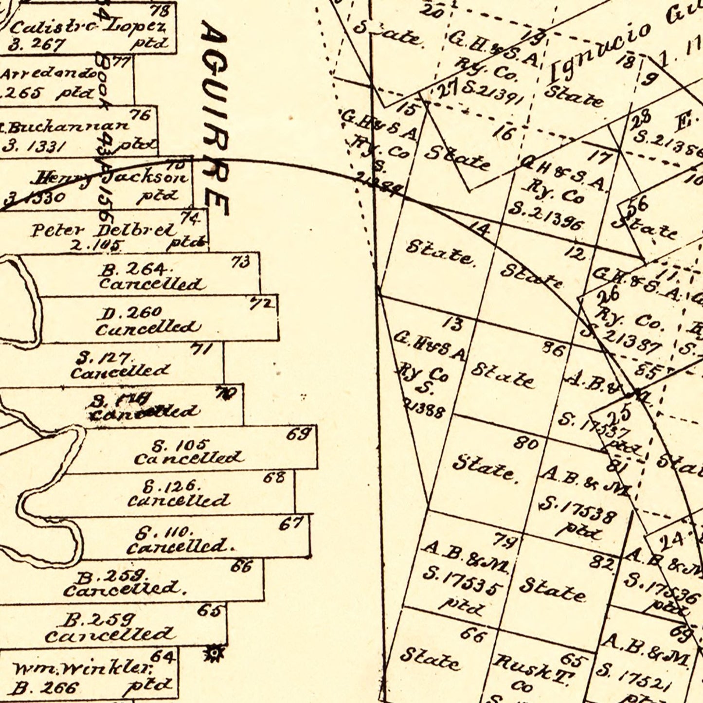 Vintage Map of Zavalla County, Texas, 1879