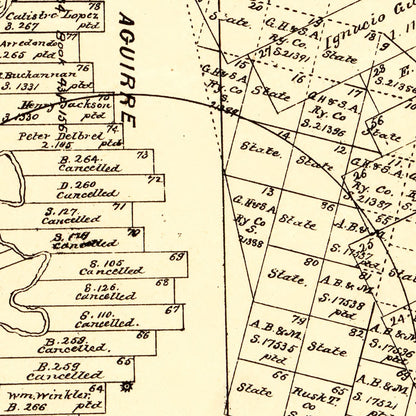 Vintage Map of Zavalla County, Texas, 1879