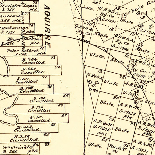 Vintage Map of Zavalla County, Texas, 1879