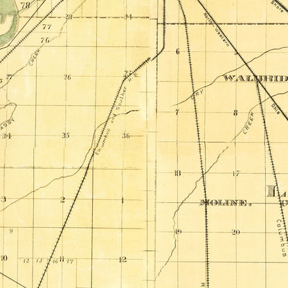 Vintage Map of Wood County, Ohio, 1888