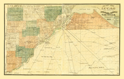 Vintage Map of Wood County, Ohio, 1888