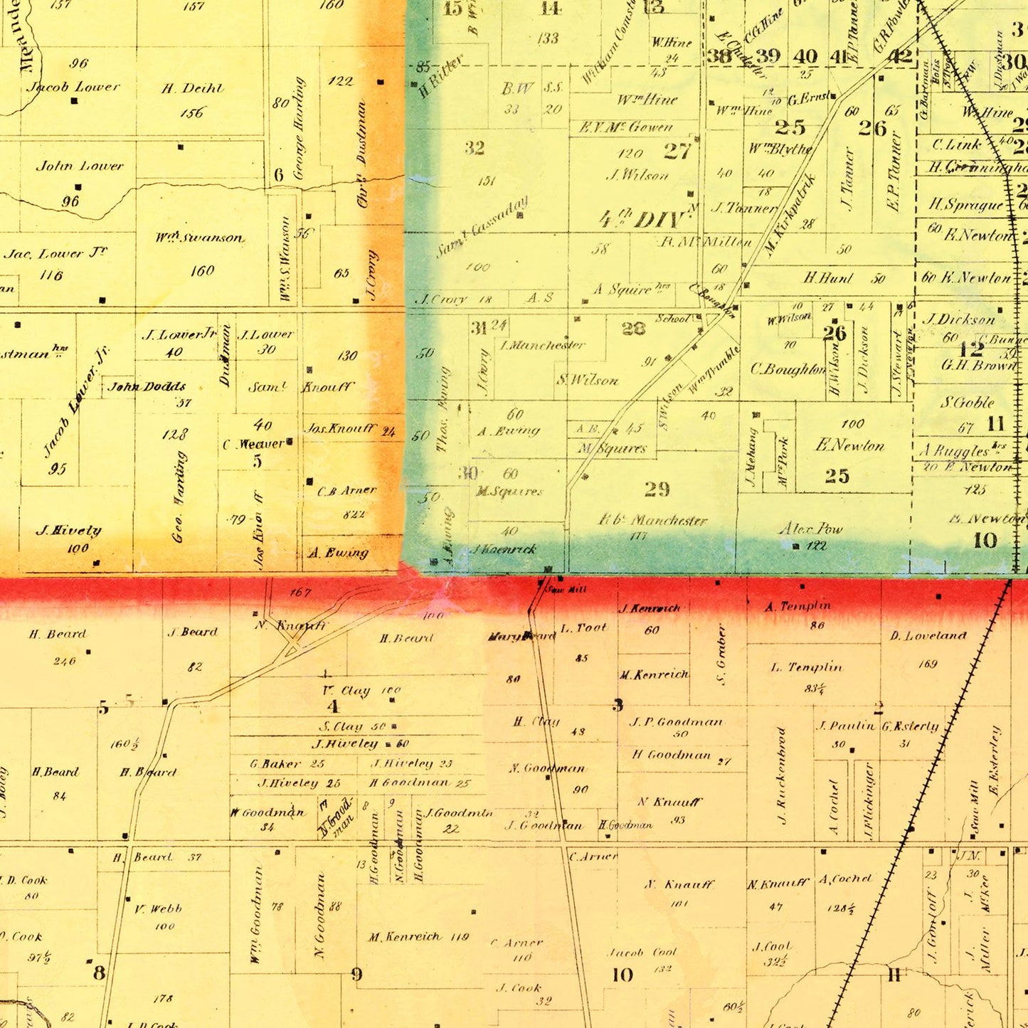 Vintage Map of Mahoning County, Ohio, 1860