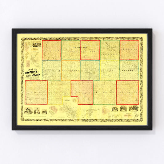 Vintage map of Mahoning County, Ohio, 1860