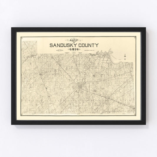 Vintage map of Sandusky County, Ohio, 1891