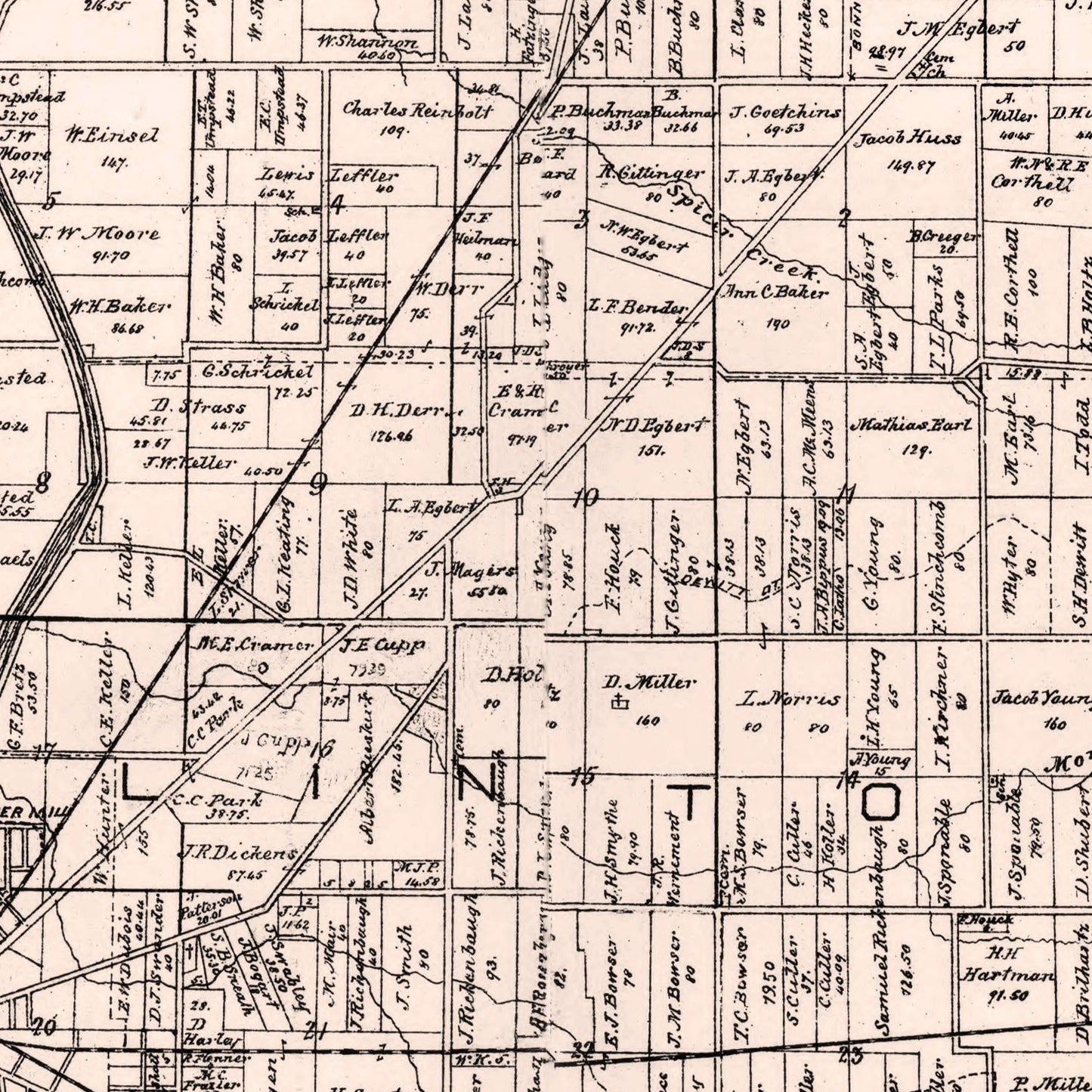 Vintage Map of Seneca County, Ohio, 1891