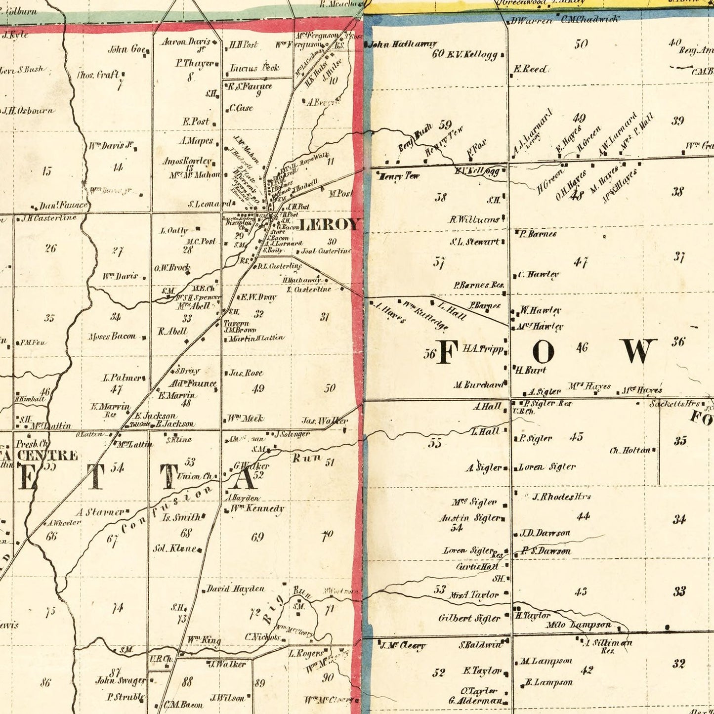 Vintage Map of Trumbull County, Ohio, 1856