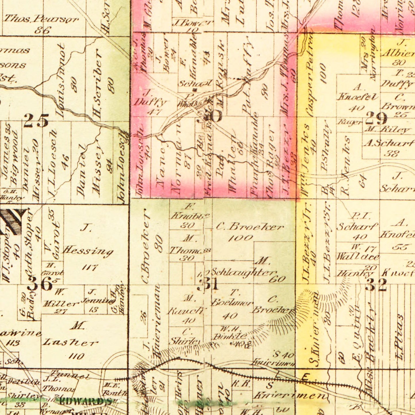 Vintage Map of Floyd County, Indiana, 1882