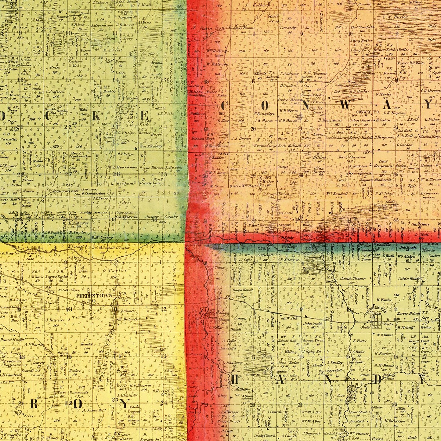 Vintage Map of Ingham County, Michigan, 1859