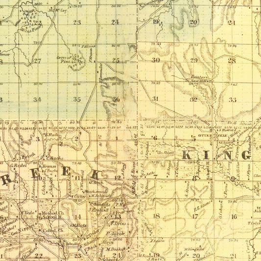 Vintage Map of Sauk County, Wisconsin, 1859