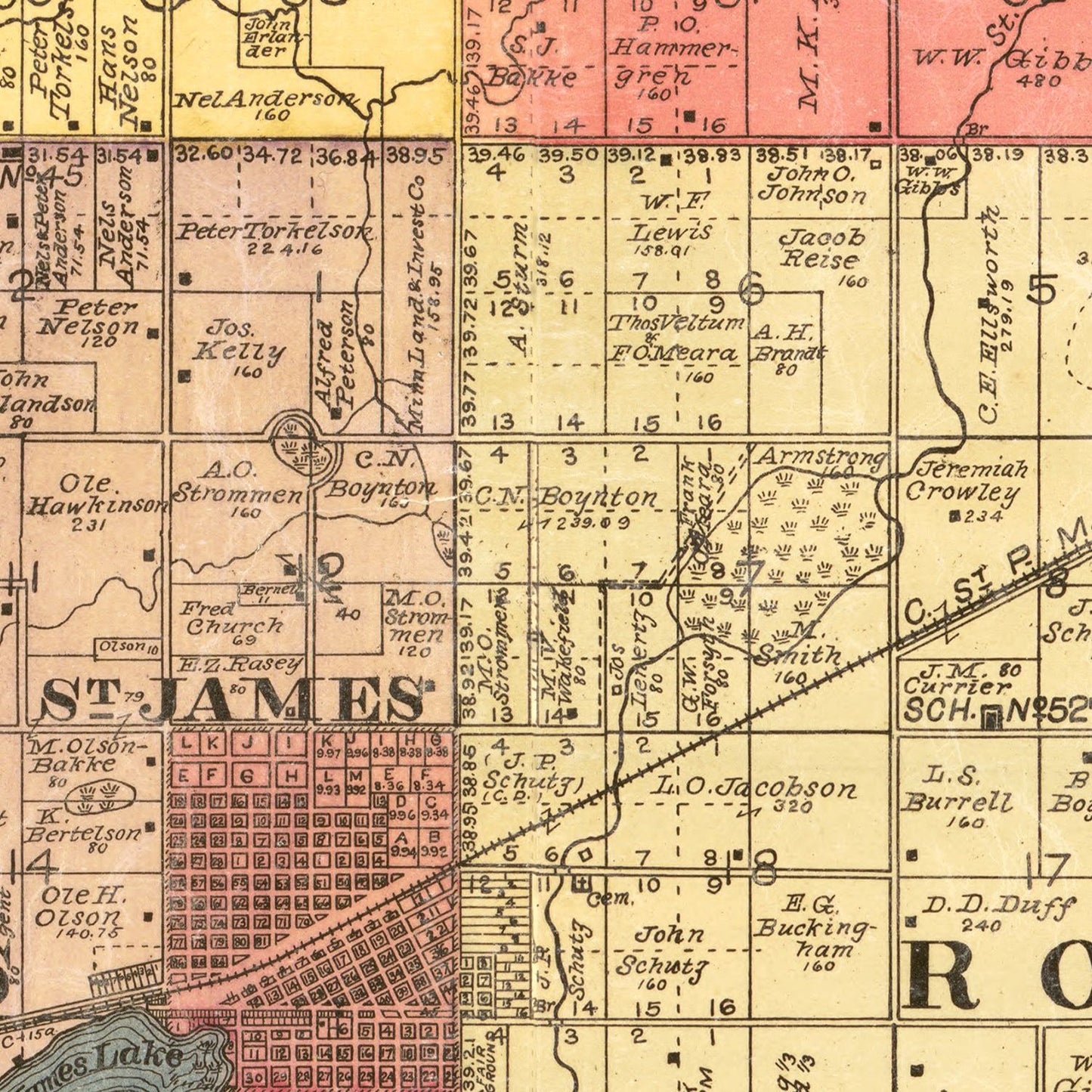 Vintage Map of Watonwan County, Minnesota, 1898 (II)