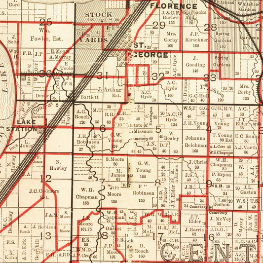 Vintage Map of Buchanan County, Iowa 1895 Wall Art