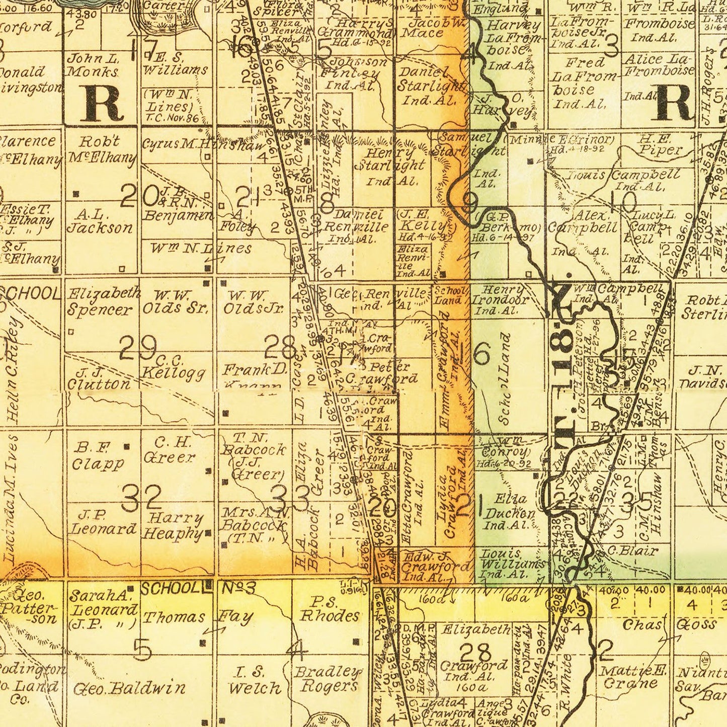 Vintage Map of Codington County, South Dakota, 1898