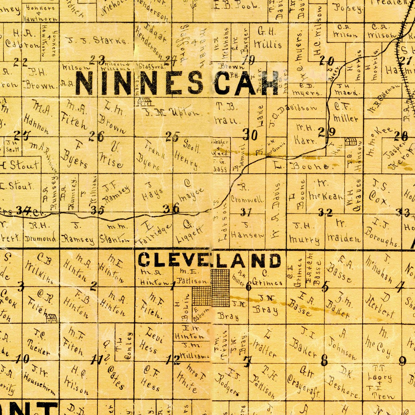 Vintage Map of Kingman County, Kansas, 1887