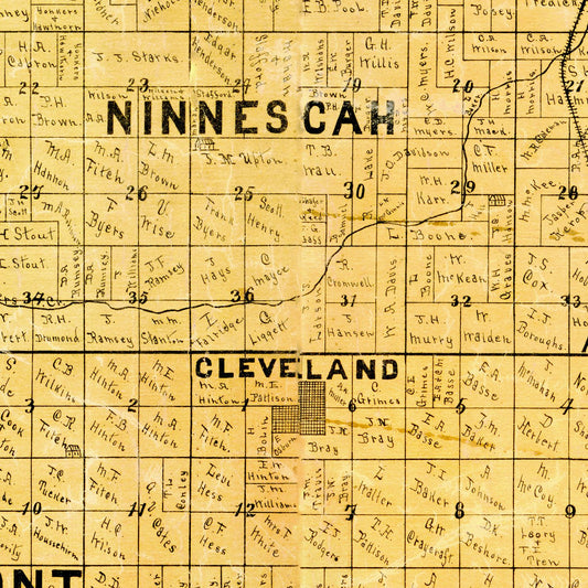 Vintage Map of Kingman County, Kansas, 1887