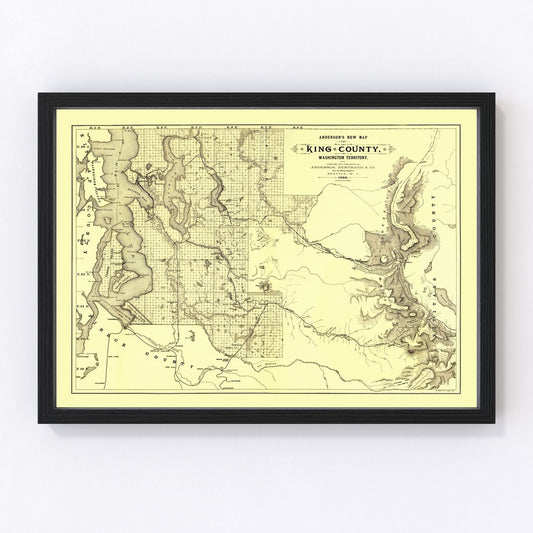vintage map of King County, Washington, 1888