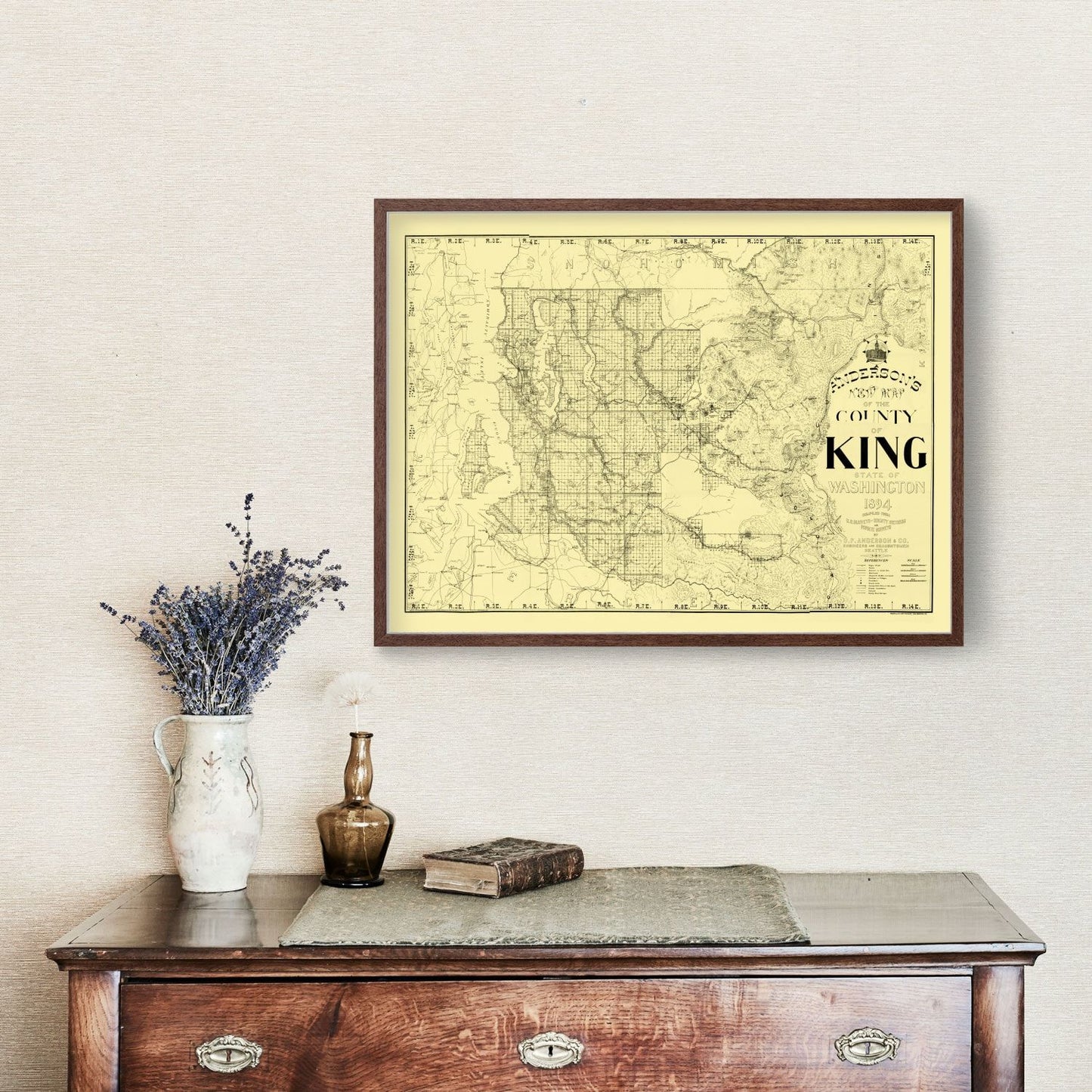Vintage Map of King County, Washington, 1894