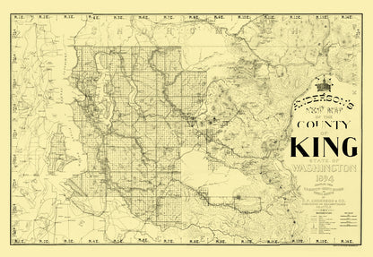 Vintage Map of King County, Washington, 1894