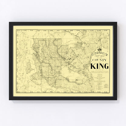 vintage map of King County, Washington, featuring Seattle and Bellevue, 1894