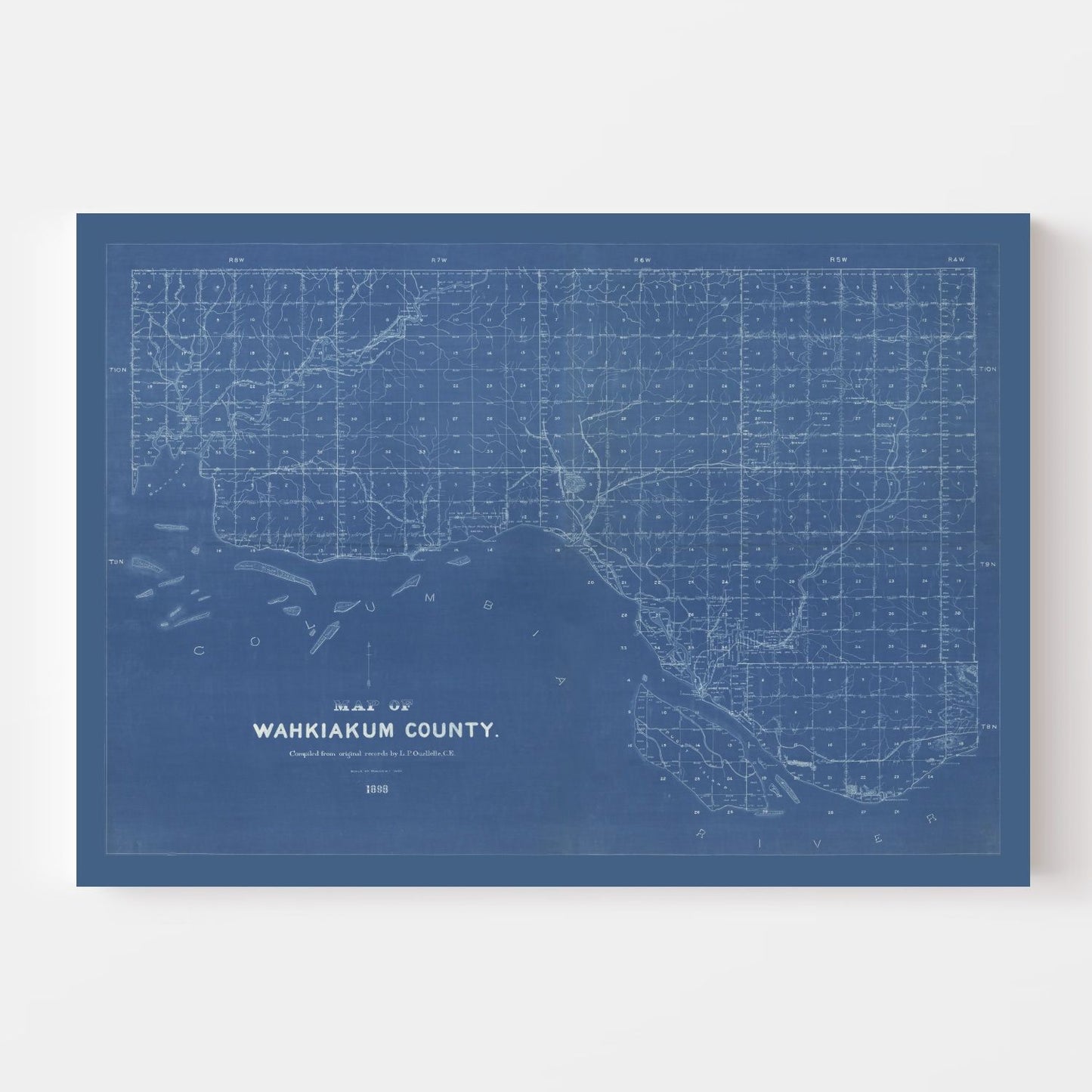 Vintage Map of Wahkiakum County, Washington, 1898