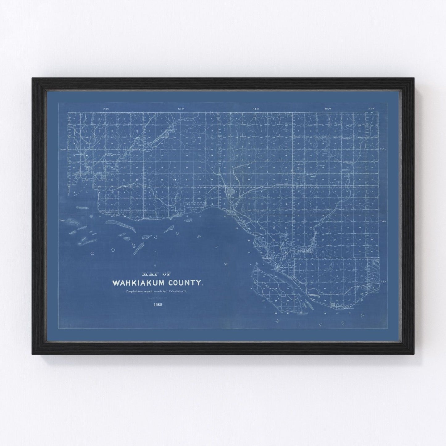 Vintage map of Wahkiakum County, Washington, 1898, digitally restored