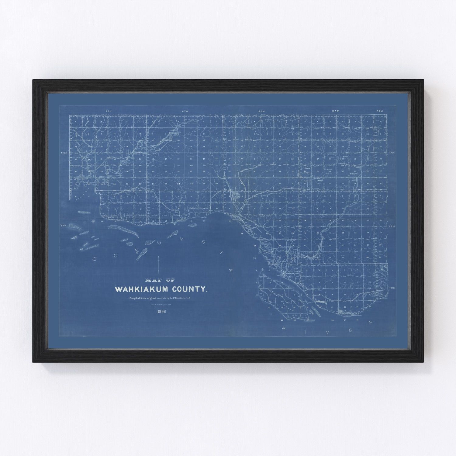 Vintage map of Wahkiakum County, Washington, 1898, digitally restored