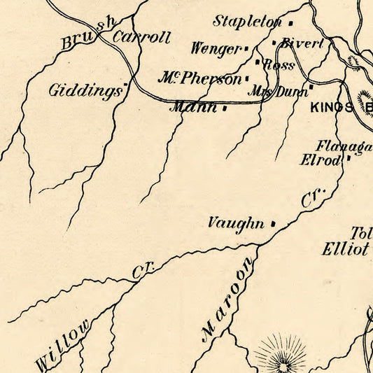 Vintage Map of Pitkin County, Colorado, 1884
