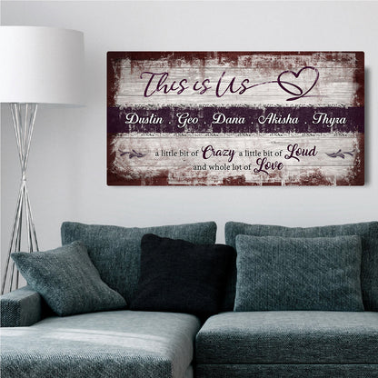 This Is Us Family Canvas Wall Art Sign