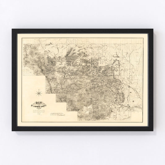 Vintage map of Larimer County, Colorado, 1884, Estes Park