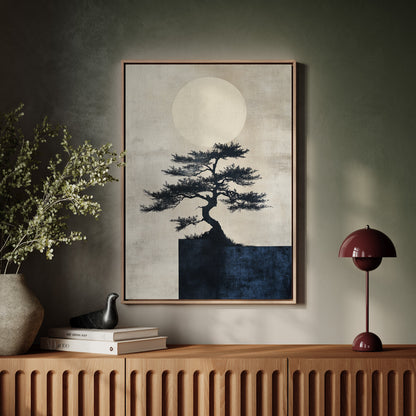 Zen Bonsai Tree Minimalist Japanese Wall Art