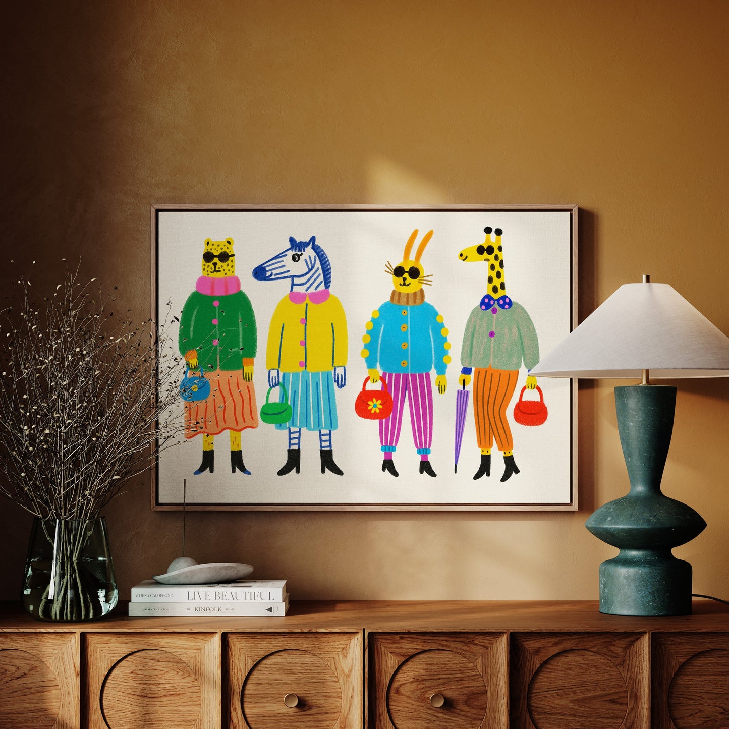 Fashion Herd Stylish Animal Friends Wall Art Print