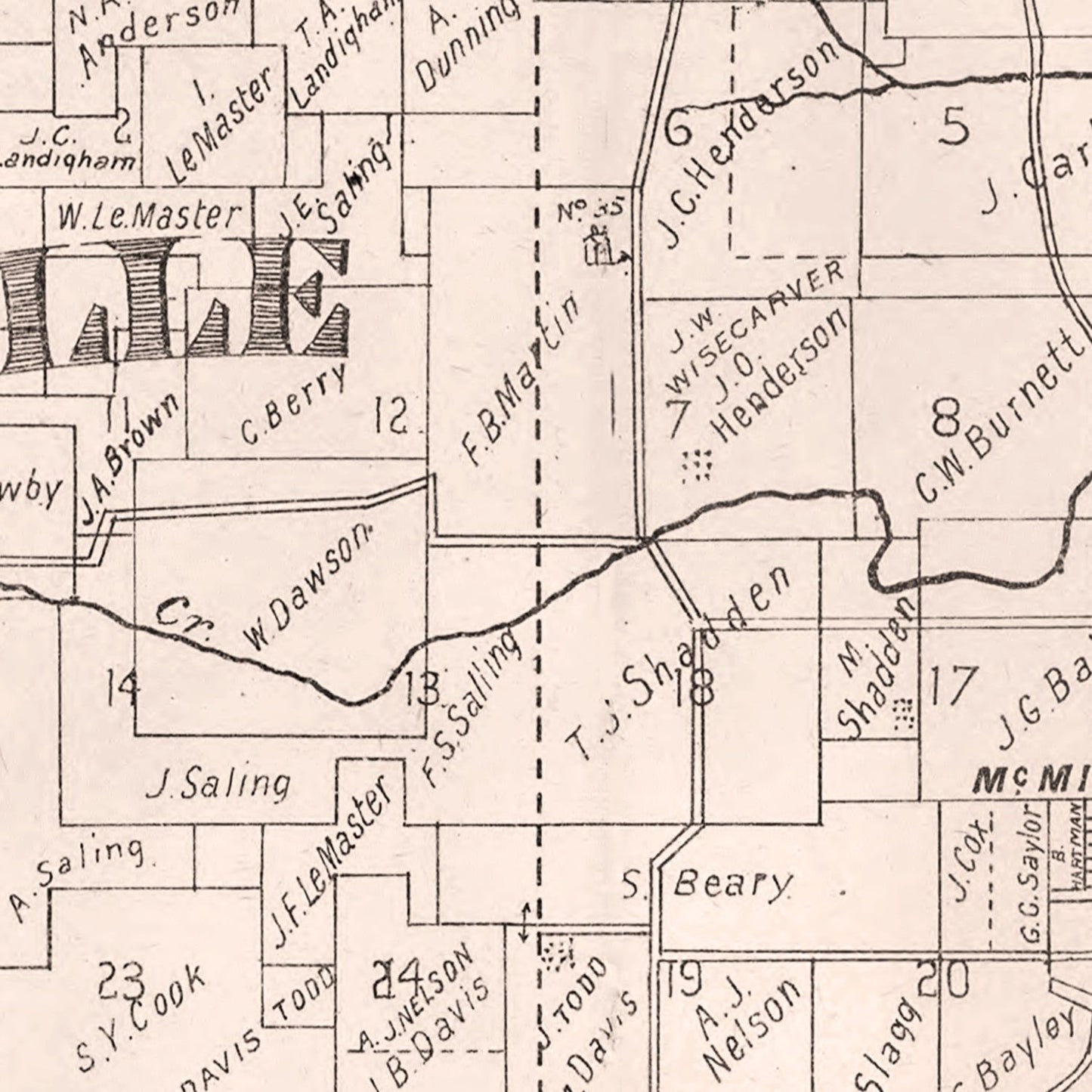 Vintage Map of Yamhill County, Oregon, 1879