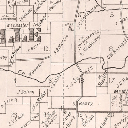 Vintage Map of Yamhill County, Oregon, 1879