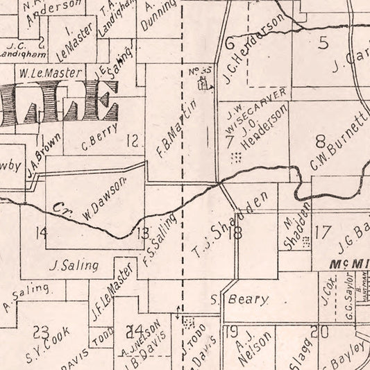 Vintage Map of Yamhill County, Oregon, 1879