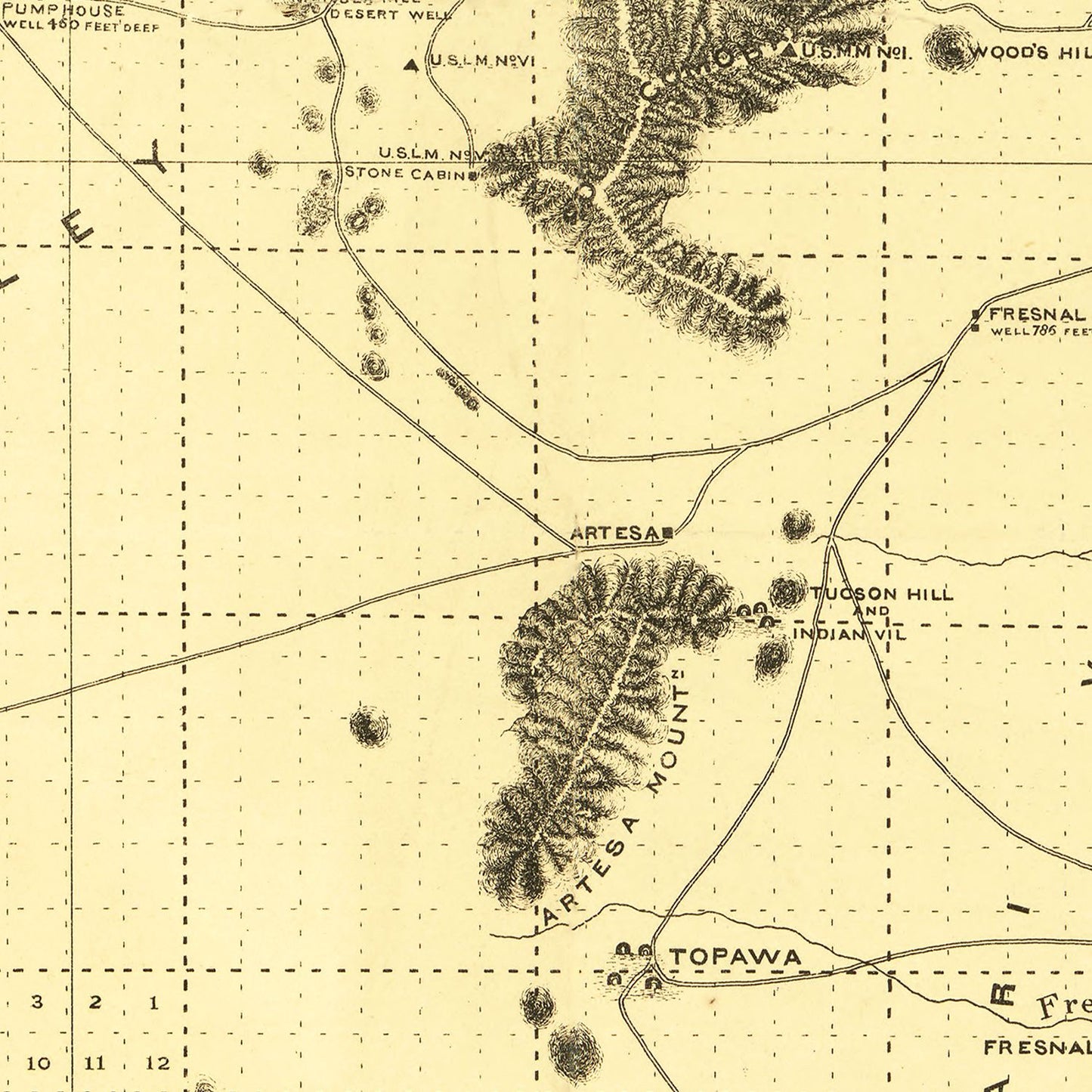 Vintage Map of Pima County, Arizona, 1893
